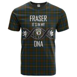 Fraser Hunting 02 Clan DNA In Me Tartan Crest T-Shirt