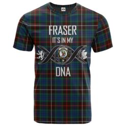 Fraser Hunting Ancient Clan DNA In Me Tartan Crest T-Shirt