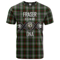 Fraser Hunting Dress Clan DNA In Me Tartan Crest T-Shirt