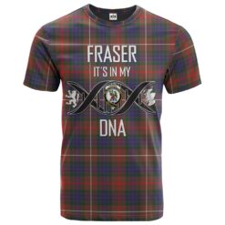 Fraser Hunting Modern Clan DNA In Me Tartan Crest T-Shirt