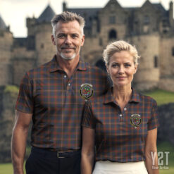 Fraser Hunting Modern Clan Tartan Polo with Crest - Authentic Scottish Apparel