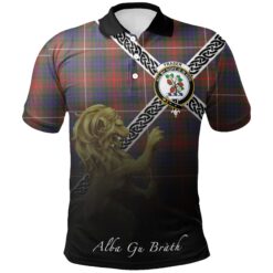 Fraser Hunting Modern Polo Shirts Tartan Crest Celtic Scotland Lion
