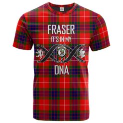 Fraser Modern Clan DNA In Me Tartan Crest T-Shirt