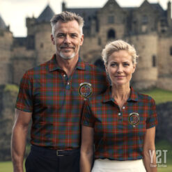 Fraser (of Lovat) Ancient Clan Tartan Polo with Crest - Authentic Scottish Apparel