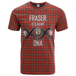 Fraser Weathered Clan DNA In Me Tartan Crest T-Shirt