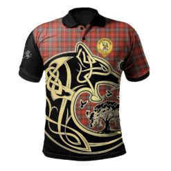 Fraser Weathered Clan Polo Shirt Viking Wolf