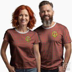 Fraser Weathered Scottish Tartan T-shirt with Crest – Authentic Clan Apparel