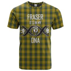 Fraser Yellow 2 Clan DNA In Me Tartan Crest T-Shirt