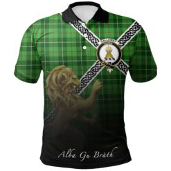 Galloway District Polo Shirts Tartan Crest Celtic Scotland Lion