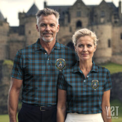 Garden Clan Tartan Polo with Crest - Authentic Scottish Apparel