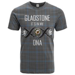 Gladstone Clan DNA In Me Tartan Crest T-Shirt