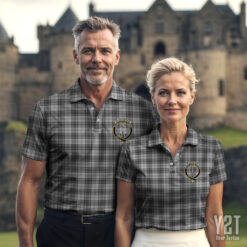 Glendinning Clan Tartan Polo with Crest - Authentic Scottish Apparel