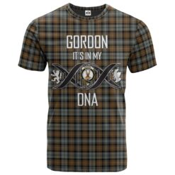 Gordon Weathered Clan DNA In Me Tartan Crest T-Shirt