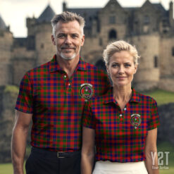 Gow (of Skeoch) Clan Tartan Polo with Crest - Authentic Scottish Apparel