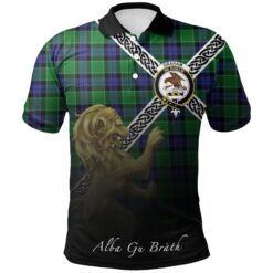 Graham of Menteith Modern Polo Shirts Tartan Crest Celtic Scotland Lion