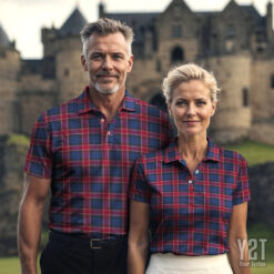 Graham of Menteith Red Scottish Clan Tartan Polo Shirt - Authentic Heritage Apparel