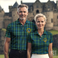 Gunn Ancient Clan Tartan Polo with Crest - Authentic Scottish Apparel
