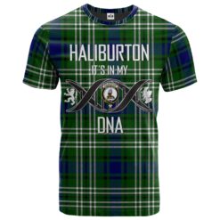 Haliburton Clan DNA In Me Tartan Crest T-Shirt