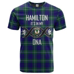 Hamilton Hunting Modern Clan DNA In Me Tartan Crest T-Shirt