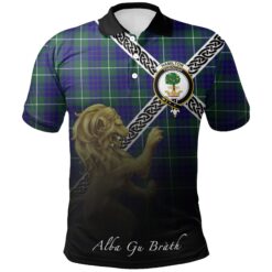 Hamilton Hunting Modern Polo Shirts Tartan Crest Celtic Scotland Lion