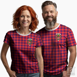 Hamilton Modern Scottish Tartan T-shirt with Crest – Authentic Clan Apparel