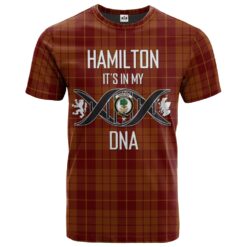 Hamilton Red Clan DNA In Me Tartan Crest T-Shirt