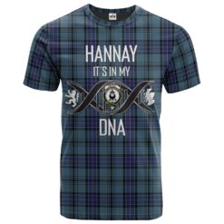 Hannay Blue Clan DNA In Me Tartan Crest T-Shirt
