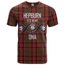 Hepburn Clan DNA In Me Tartan Crest T-Shirt