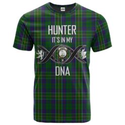 Hunter of Hunterston Clan DNA In Me Tartan Crest T-Shirt