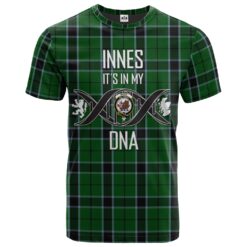 Innes Hunting Clan DNA In Me Tartan Crest T-Shirt