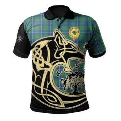 Irvine Ancient Clan Polo Shirt Viking Wolf