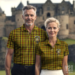 Jardine Clan Tartan Polo with Crest - Authentic Scottish Apparel