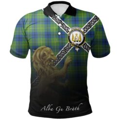Johnston Ancient Polo Shirts Tartan Crest Celtic Scotland Lion