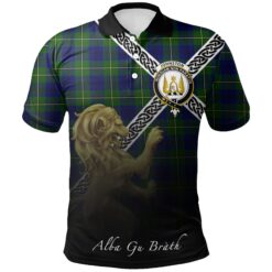 Johnston Modern Polo Shirts Tartan Crest Celtic Scotland Lion