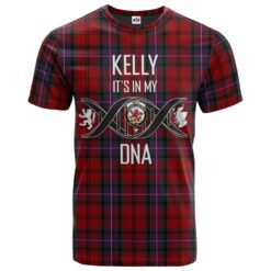 Kelly of Sleat Red Clan DNA In Me Tartan Crest T-Shirt
