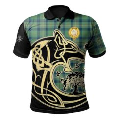 Kennedy Ancient Clan Polo Shirt Viking Wolf