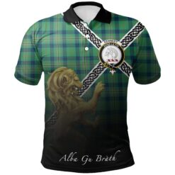 Kennedy Ancient Polo Shirts Tartan Crest Celtic Scotland Lion