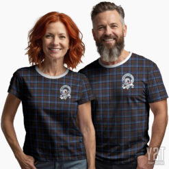 Kennedy Scottish Tartan T-shirt with Crest – Authentic Clan Apparel