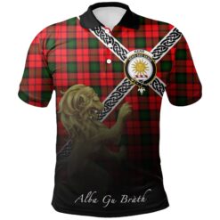 Kerr Modern Polo Shirts Tartan Crest Celtic Scotland Lion