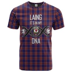 Laing of Archiestown Clan DNA In Me Tartan Crest T-Shirt