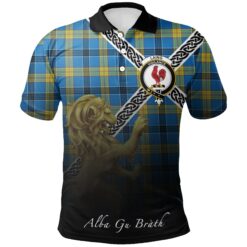 Laing Polo Shirts Tartan Crest Celtic Scotland Lion