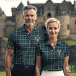 Lamont Ancient Clan Tartan Polo with Crest - Authentic Scottish Apparel