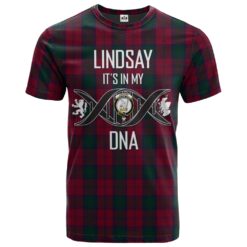 Lindsay 01 Clan DNA In Me Tartan Crest T-Shirt