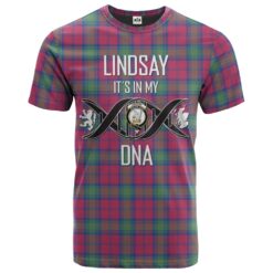 Lindsay Ancient Clan DNA In Me Tartan Crest T-Shirt