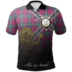 Lindsay Ancient Polo Shirts Tartan Crest Celtic Scotland Lion