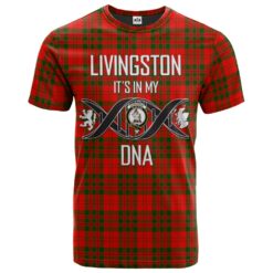 Livingston (MacLea) Modern Clan DNA In Me Tartan Crest T-Shirt