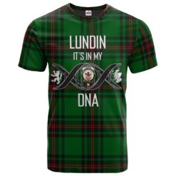Lundin Clan DNA In Me Tartan Crest T-Shirt