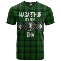 MacArthur Highland Clan DNA In Me Tartan Crest T-Shirt