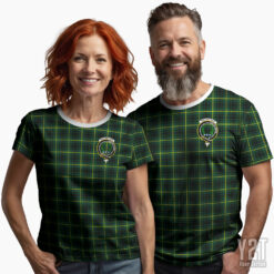 MacArthur Scottish Tartan T-shirt with Crest – Authentic Clan Apparel