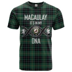 MacAulay Hunting Ancient Clan DNA In Me Tartan Crest T-Shirt